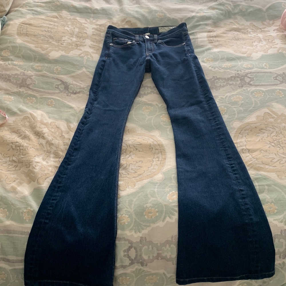 Rag and Bone mid rise flare leg jeans. Size 24